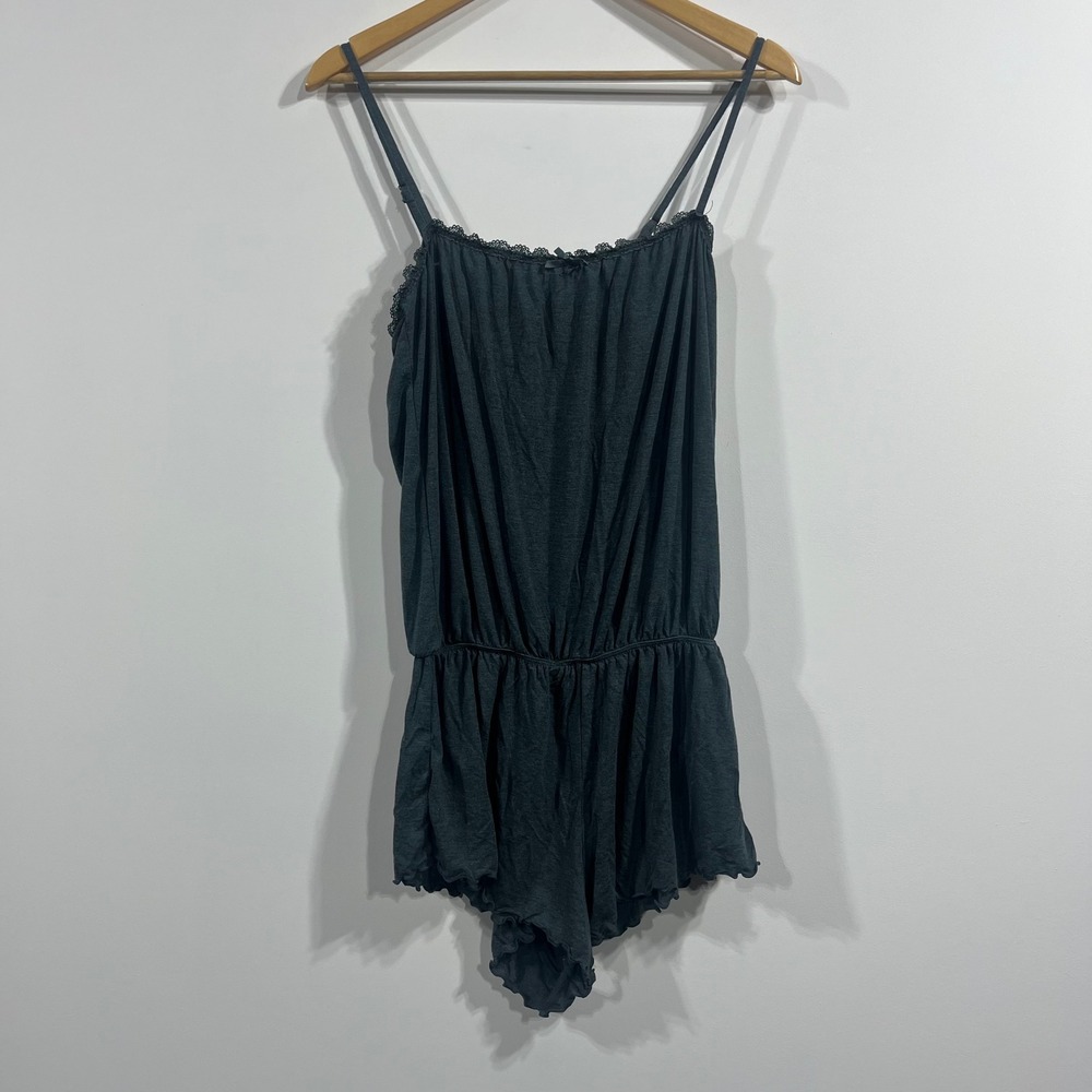 WeWoreWhat Lace Trim Knit Romper Sleep Comfy Womens Medium Dainty Cottage Preppy